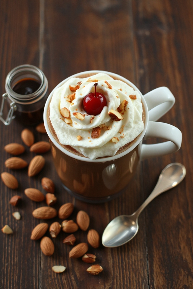 almond mocha coffee preparation