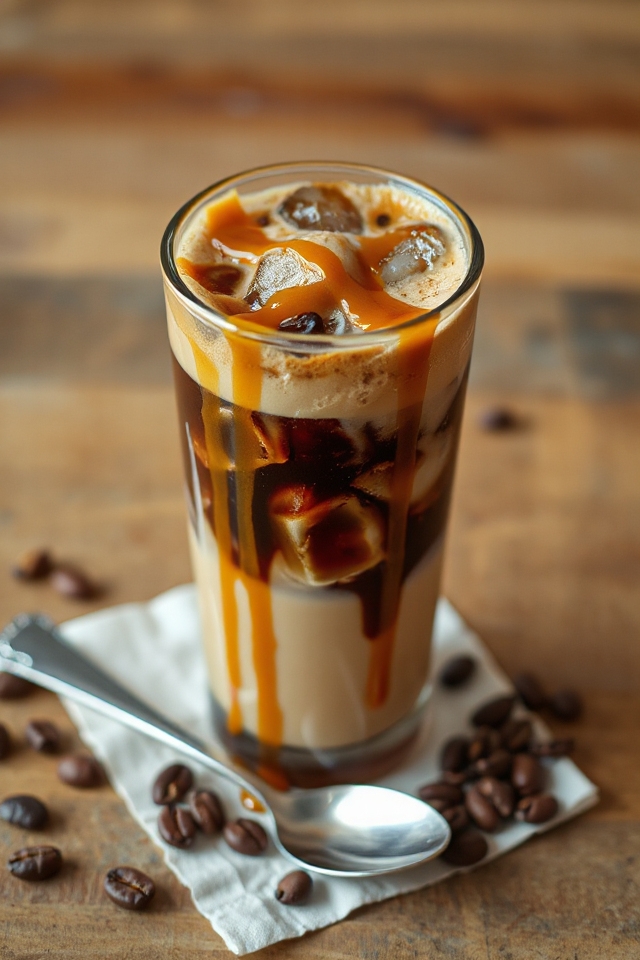 chilled caramel coffee beverage