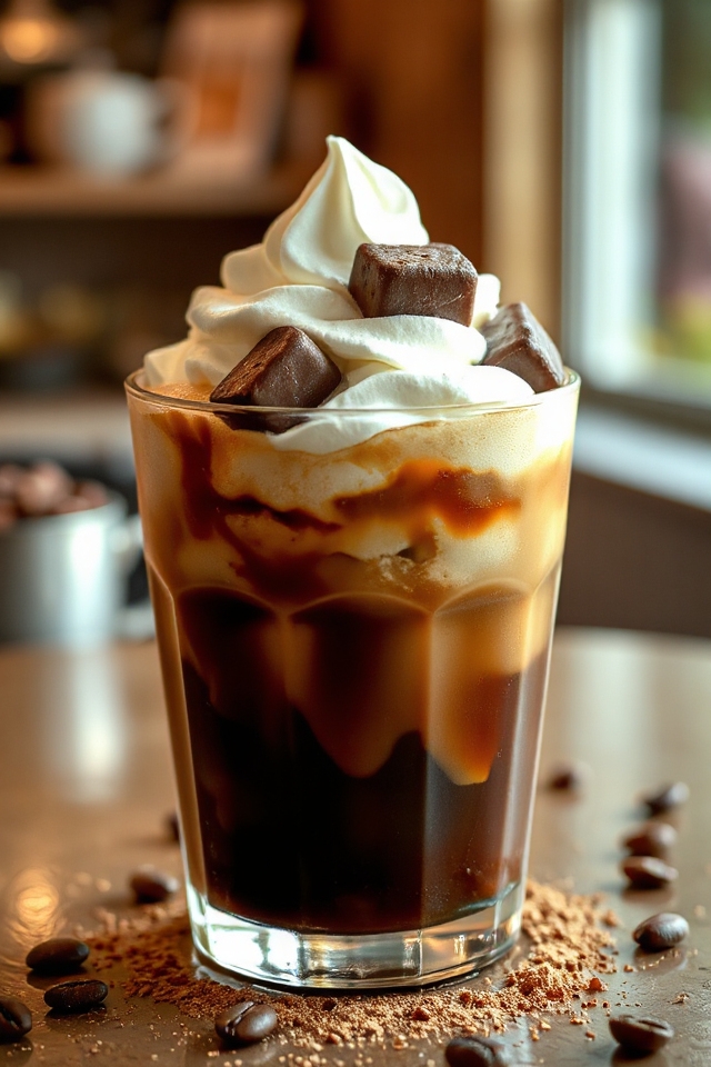 chocolate ice cubes coffee