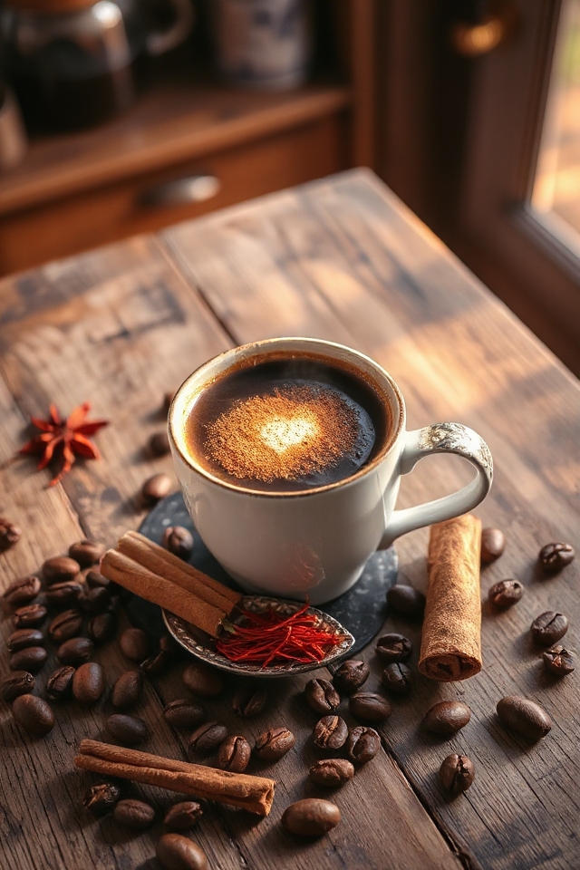 cinnamon saffron infused coffee