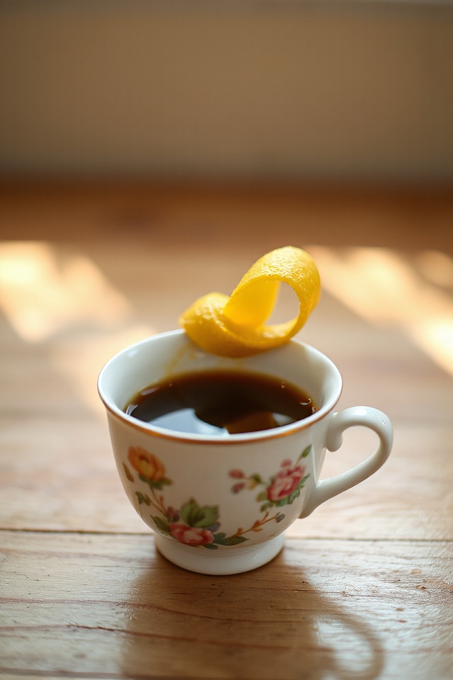demitasse coffee with lemon