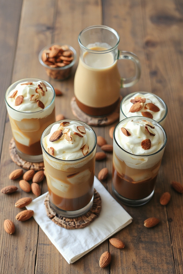 iced almond coffee preparation