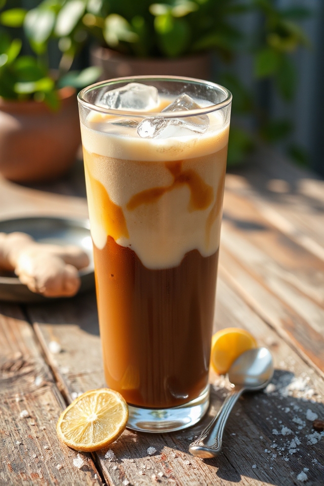 iced coffee with ginger