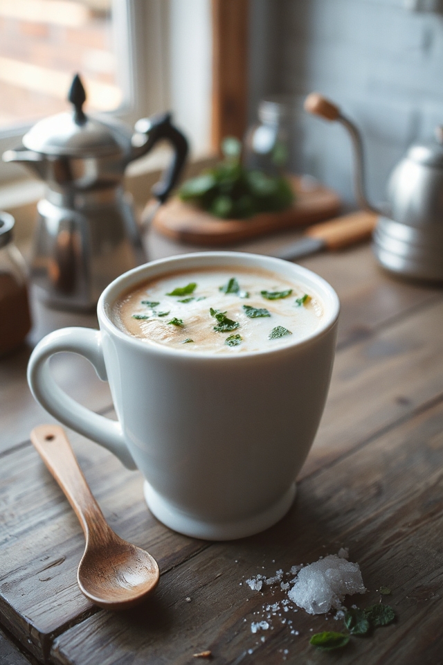 minty coffee with milk