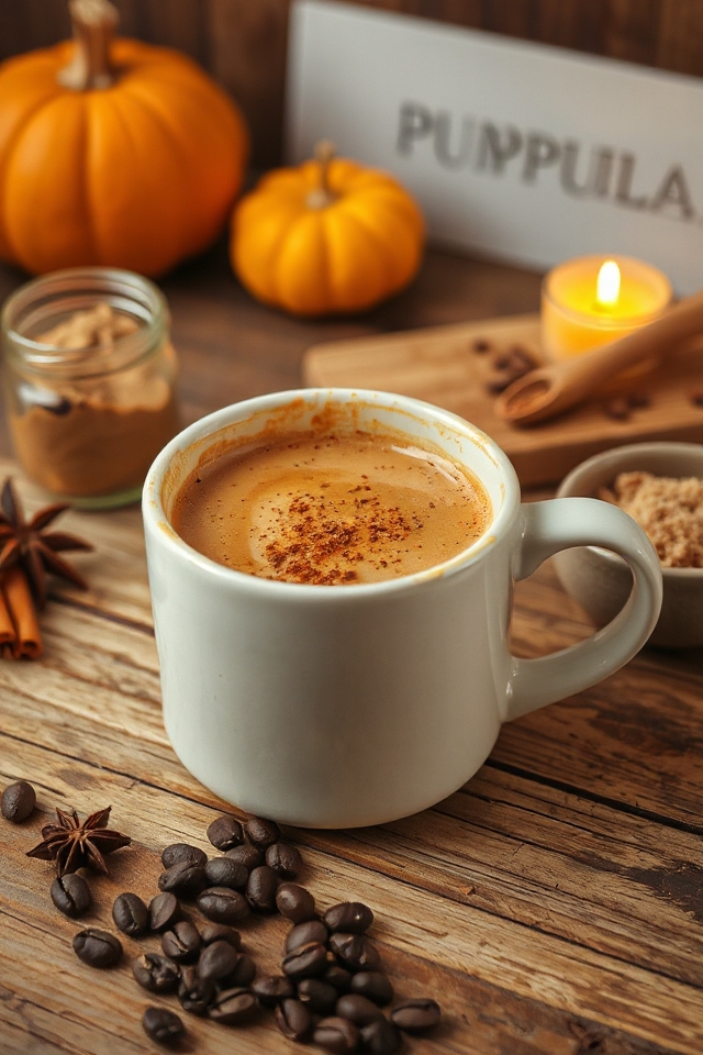 pumpkin flavored creamy coffee