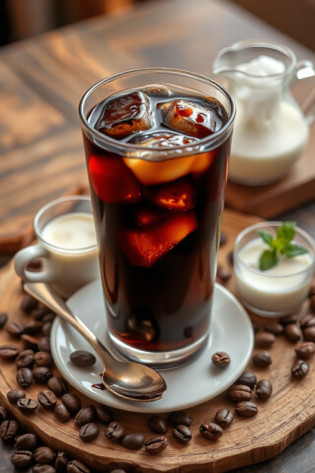 refreshing chilled coffee beverage