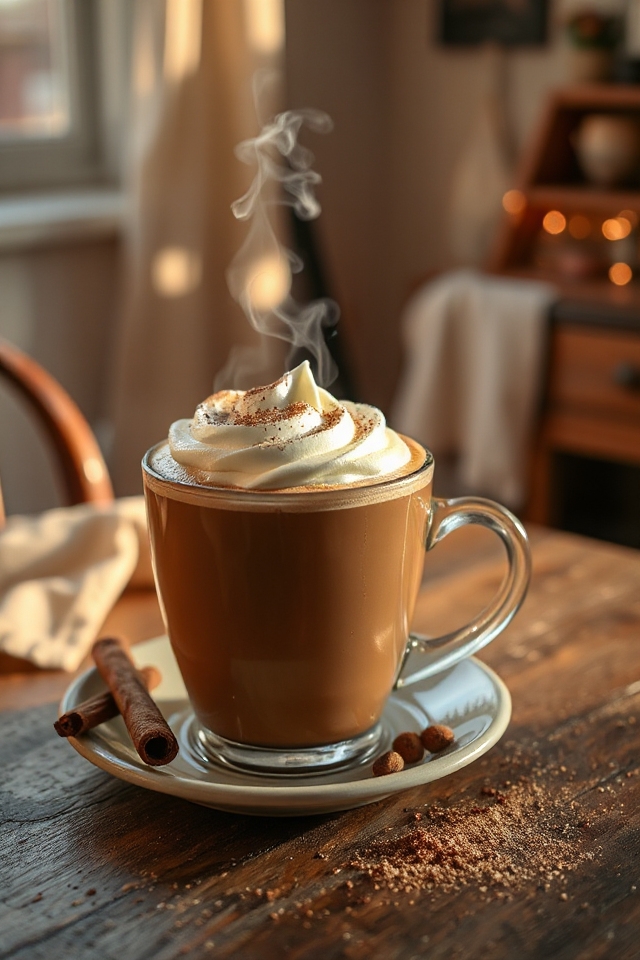 spiced coffee with whipped cream