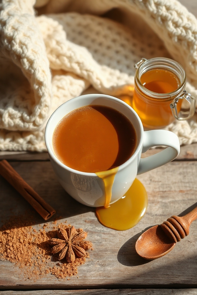 sweetened coffee with honey
