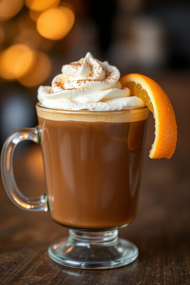 whipped cream topped brandy coffee